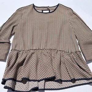 Zara peplum houndstooth top size medium